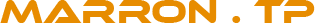 Voici le logo de la marque MARRON T.P. qui représente son identité graphique.