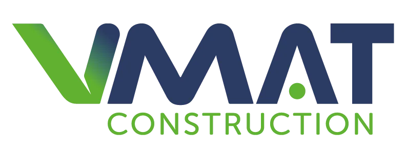 Voici le logo de la marque V-MAT CONSTRUCTION qui représente son identité graphique.