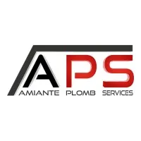 Voici le logo de la marque AMIANTE PLOMB SERVICES (A.P.S.) qui représente son identité graphique.