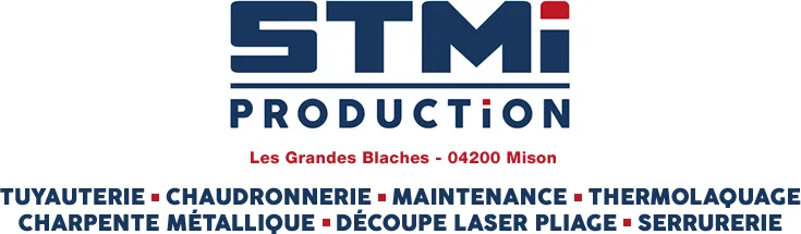 Voici le logo de la marque S T M I PRODUCTION qui représente son identité graphique.