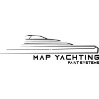 Voici le logo de la marque MAP YACHTING (MAP YACHTING PAINT SYSTEMS) qui représente son identité graphique.
