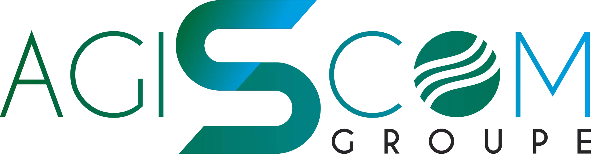 Voici le logo de la marque AGISCOM TECHNOLOGY qui représente son identité graphique.