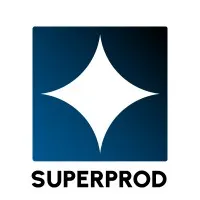 Voici le logo de la marque SUPERPROD qui représente son identité graphique.