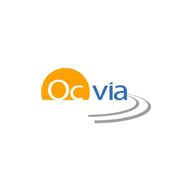 Voici le logo de la marque OC'VIA qui représente son identité graphique.