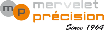 Voici le logo de la marque MERVELET PRECISION qui représente son identité graphique.