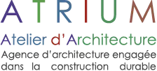 Voici le logo de la marque ATRIUM ATELIER D'ARCHITECTURE qui représente son identité graphique.