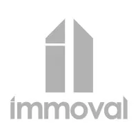 Voici le logo de la marque IMMOVAL qui représente son identité graphique.