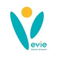 Voici le logo de la marque EVIE ENTRAIDER VALORISER INSERER ESPERER (EVIE) qui représente son identité graphique.
