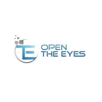 Voici le logo de la marque OPEN THE EYES qui représente son identité graphique.