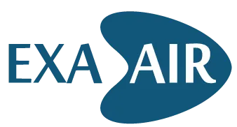 Voici le logo de la marque EXA-AIR qui représente son identité graphique.