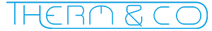 Voici le logo de la marque THERM ET CO qui représente son identité graphique.