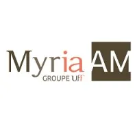 Voici le logo de la marque MYRIA ASSET MANAGEMENT, EN ABREGE MYRIA AM qui représente son identité graphique.