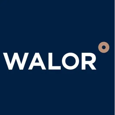 Voici le logo de la marque WALOR LCF qui représente son identité graphique.