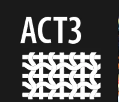 Voici le logo de la marque ACTIVITE CREATION TISSAGE 3 (A.C.T.3) qui représente son identité graphique.