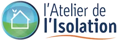 Voici le logo de la marque L'ATELIER DE L'ISOLATION qui représente son identité graphique.