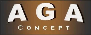 Voici le logo de la marque AGA CONCEPT qui représente son identité graphique.