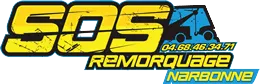 Voici le logo de la marque SOS REMORQUAGE NARBONNE qui représente son identité graphique.