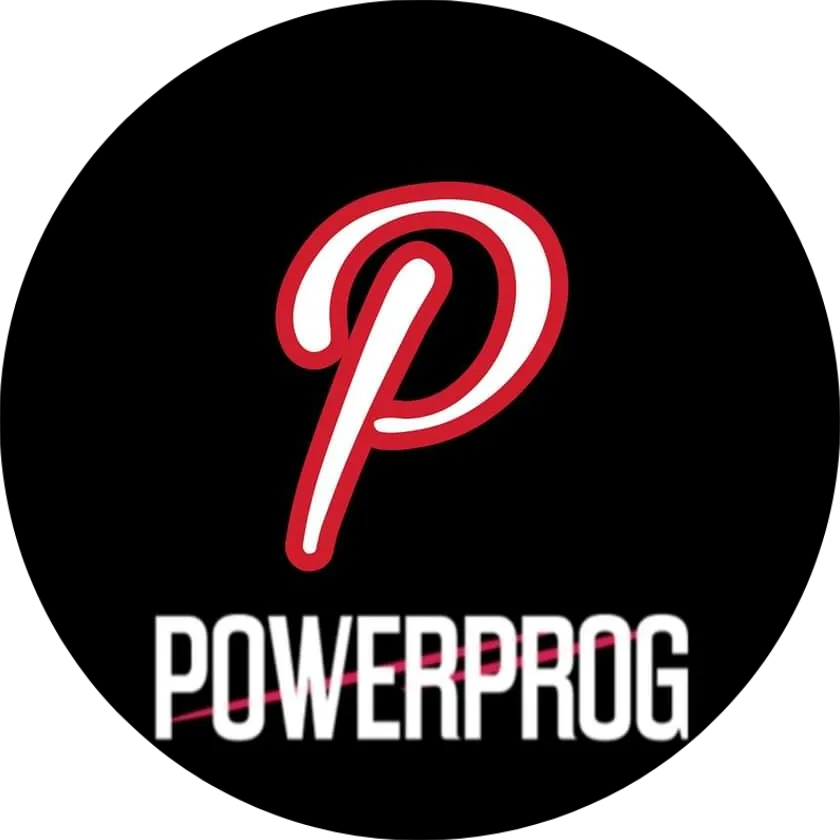 Voici le logo de la marque POWERPROG qui représente son identité graphique.