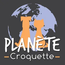 Voici le logo de la marque PLANETE CROQUETTE qui représente son identité graphique.