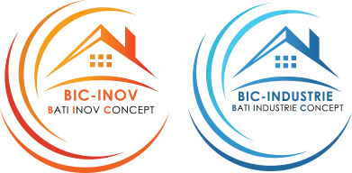 Voici le logo de la marque BATI-INOV CONCEPT qui représente son identité graphique.