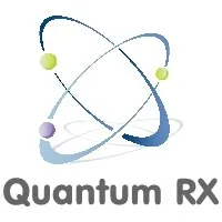 Voici le logo de la marque QUANTUM-RX qui représente son identité graphique.