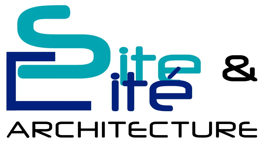 Voici le logo de la marque SITE ET CITE ARCHITECTURE qui représente son identité graphique.