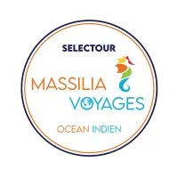 Voici le logo de la marque MASSILIA VOYAGES OCEAN INDIEN qui représente son identité graphique.