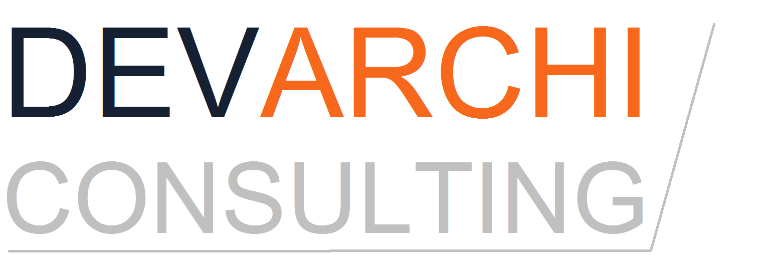 Voici le logo de la marque DEVARCHI CONSULTING qui représente son identité graphique.