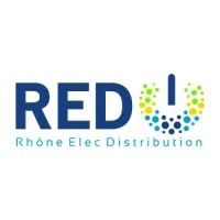 Voici le logo de la marque RHONE ELEC DISTRIBUTION qui représente son identité graphique.