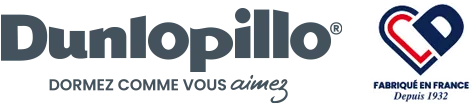 Voici le logo de la marque DUNLOPILLO qui représente son identité graphique.