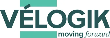 Voici le logo de la marque VELOGIK MANAGEMENT + MAINTENANCE qui représente son identité graphique.