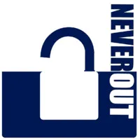 NEVER OUT logo