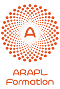 Voici le logo de la marque ARAPL FORMATION qui représente son identité graphique.