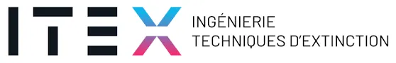 Voici le logo de la marque INGENIERIE TECHNIQUES D'EXTINCTION (ITEX) qui représente son identité graphique.
