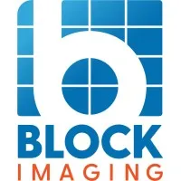 Voici le logo de la marque BLOCK IMAGING qui représente son identité graphique.