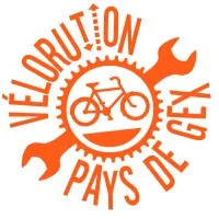 Voici le logo de la marque VELORUTION PAYS DE GEX qui représente son identité graphique.