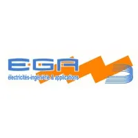 Voici le logo de la marque E.G.A. (ELECTRICITE GENERALE APPLIQUEE) qui représente son identité graphique.