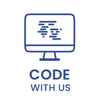 Voici le logo de la marque CODE WITH US qui représente son identité graphique.