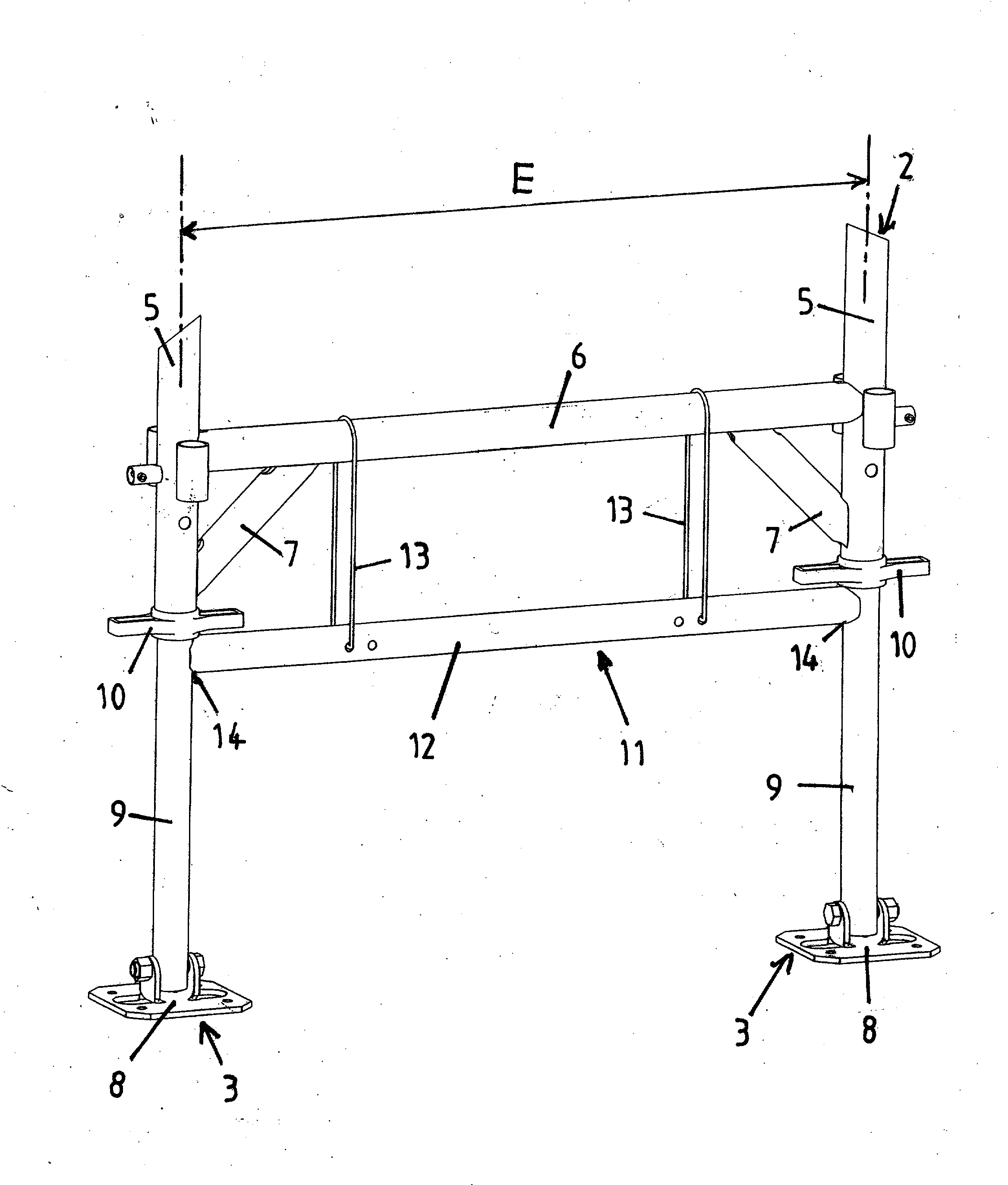 Accessoire de maintien de pieds d'echafaudage