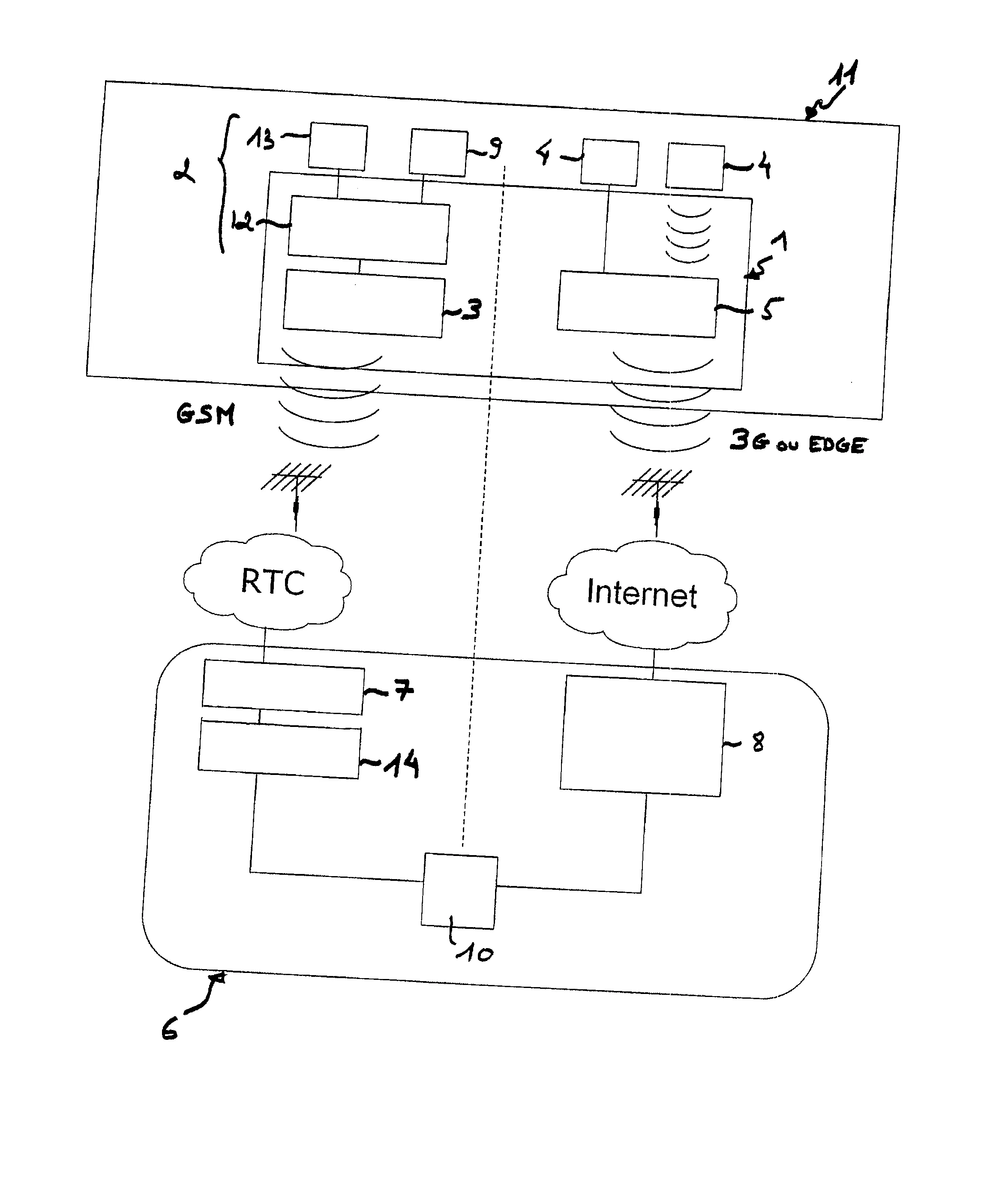 Dispositif de surveillance d'un site distant d'un centre de surveillance, ensemble de surveillance et procede de surveillance correspondant