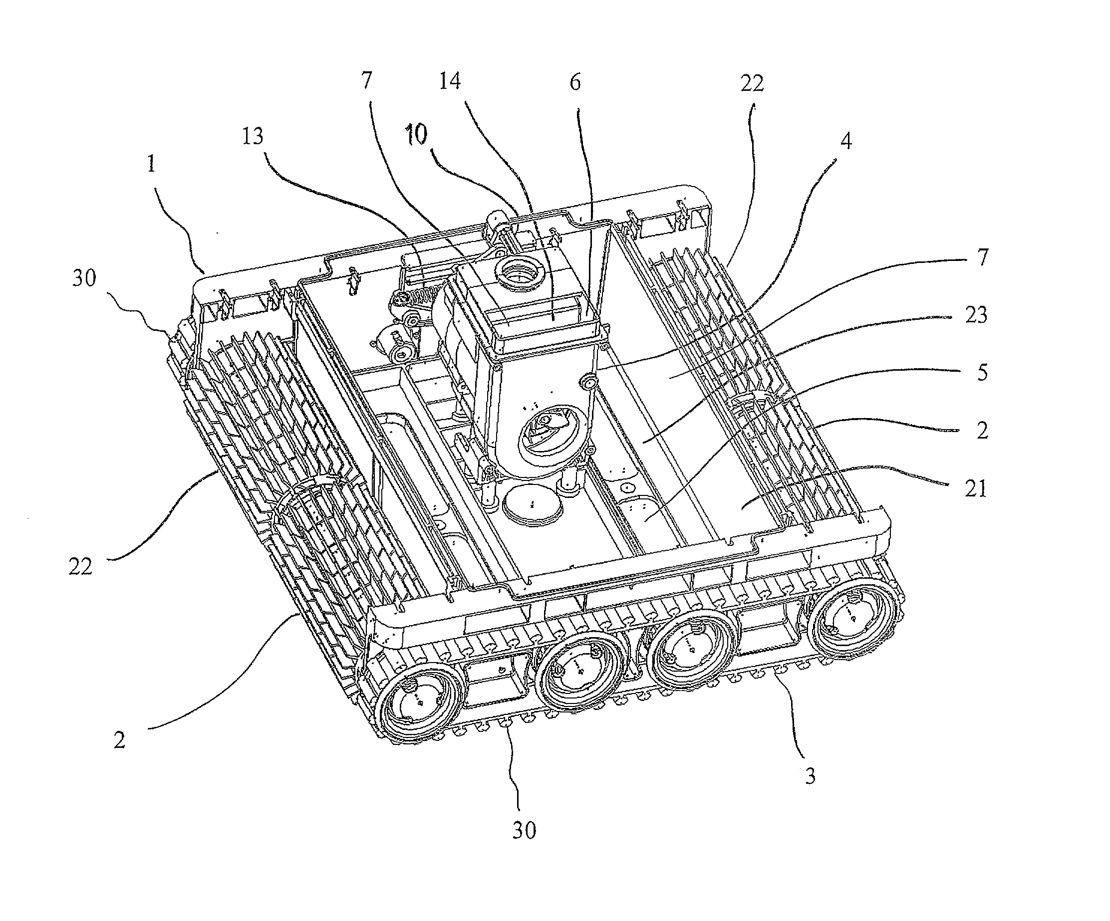 Robot motorise nettoyeur de piscine ou analogue en fonctionnement immerge dans un fluide