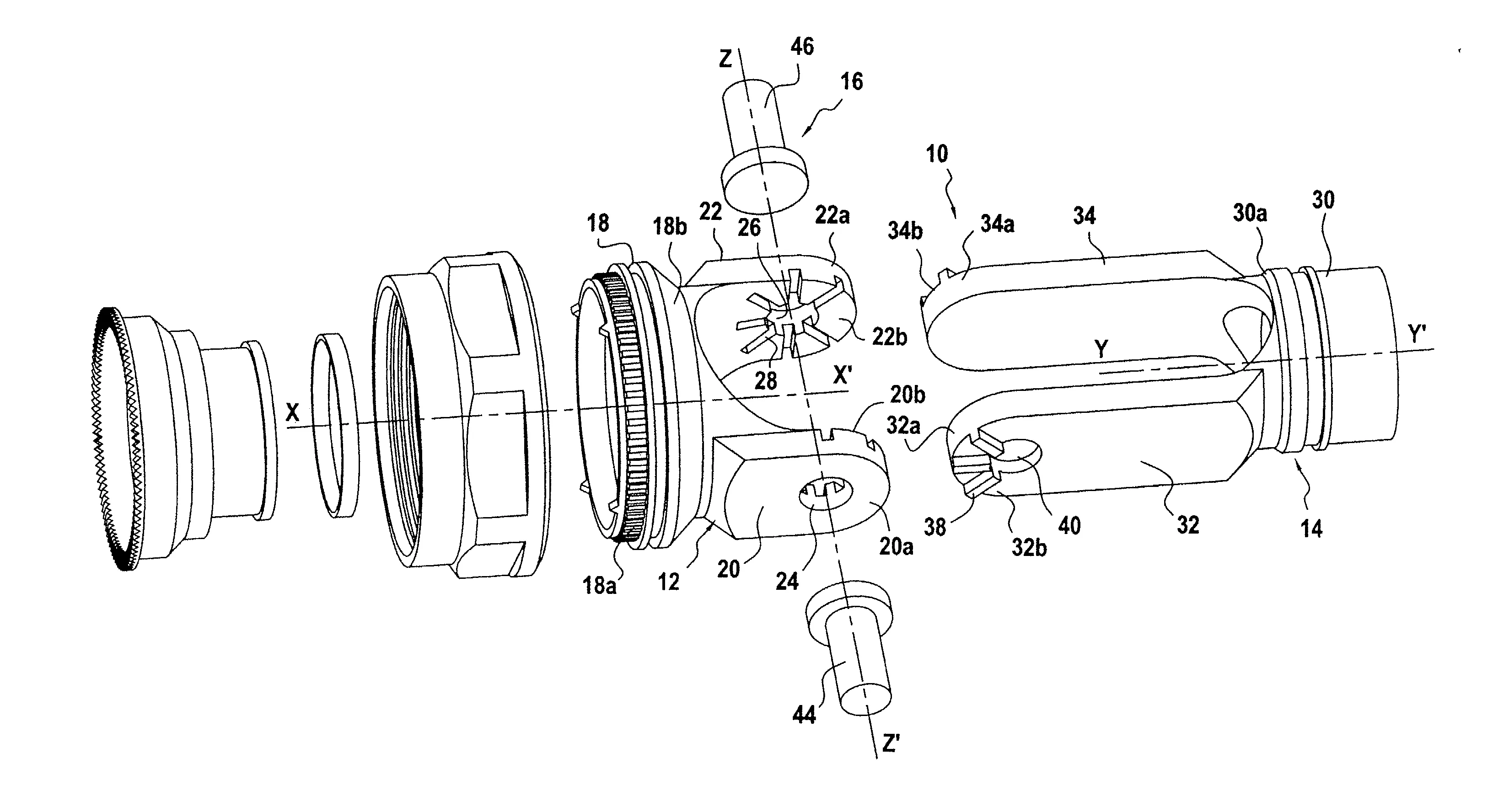 Raccord arriere pour composant electrique.