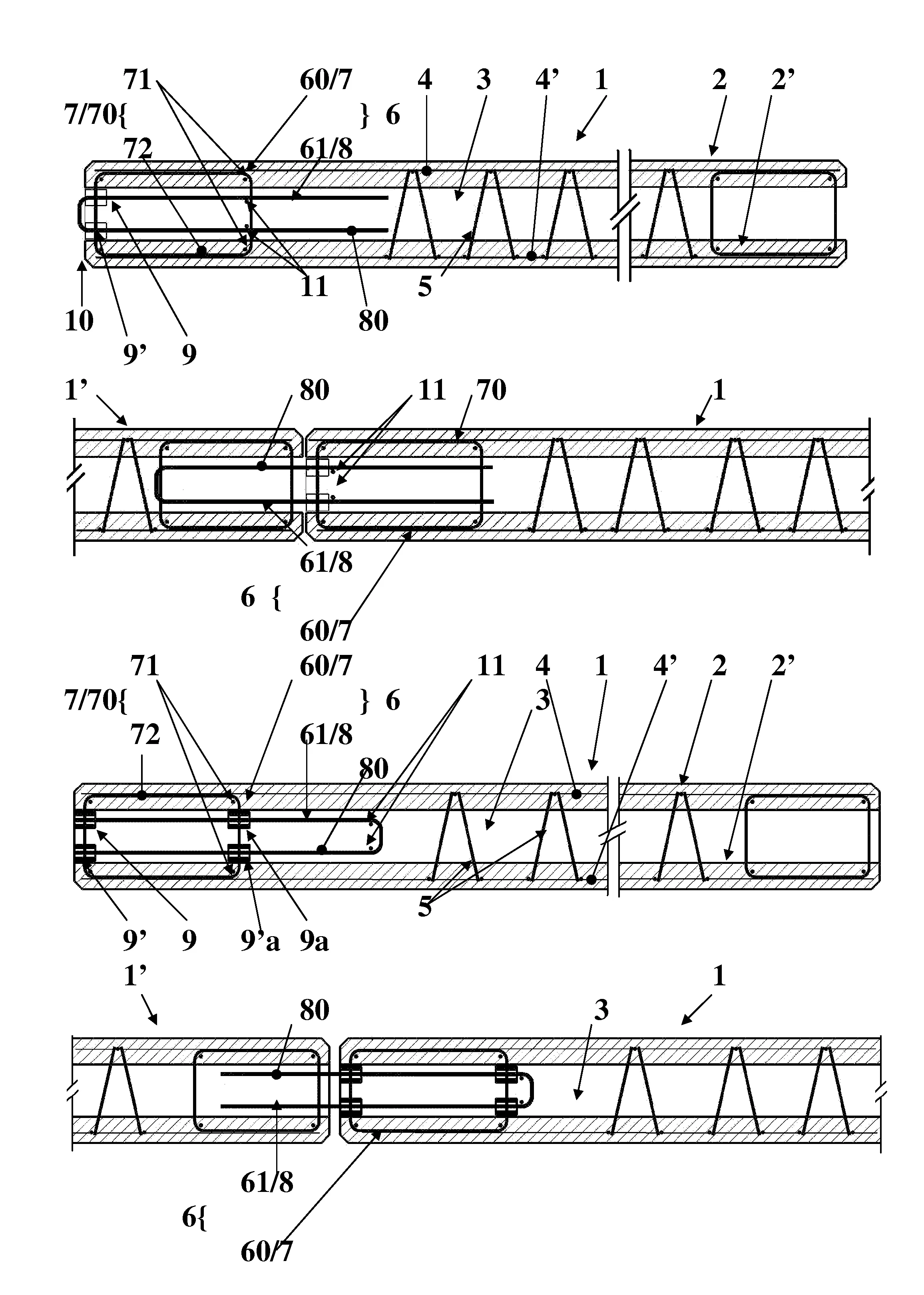 Mur a coffrage integre avec armature de liaison