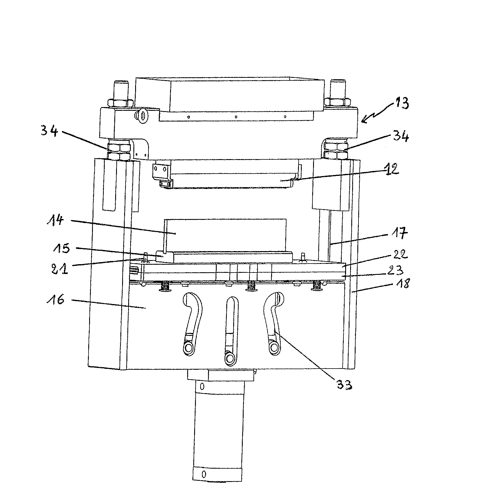 Dispositif de decoupe d'emballages thermoformes, a double actionneur, procede de decoupe correspondant, et machine d'emballage incorporant un tel dispositif
