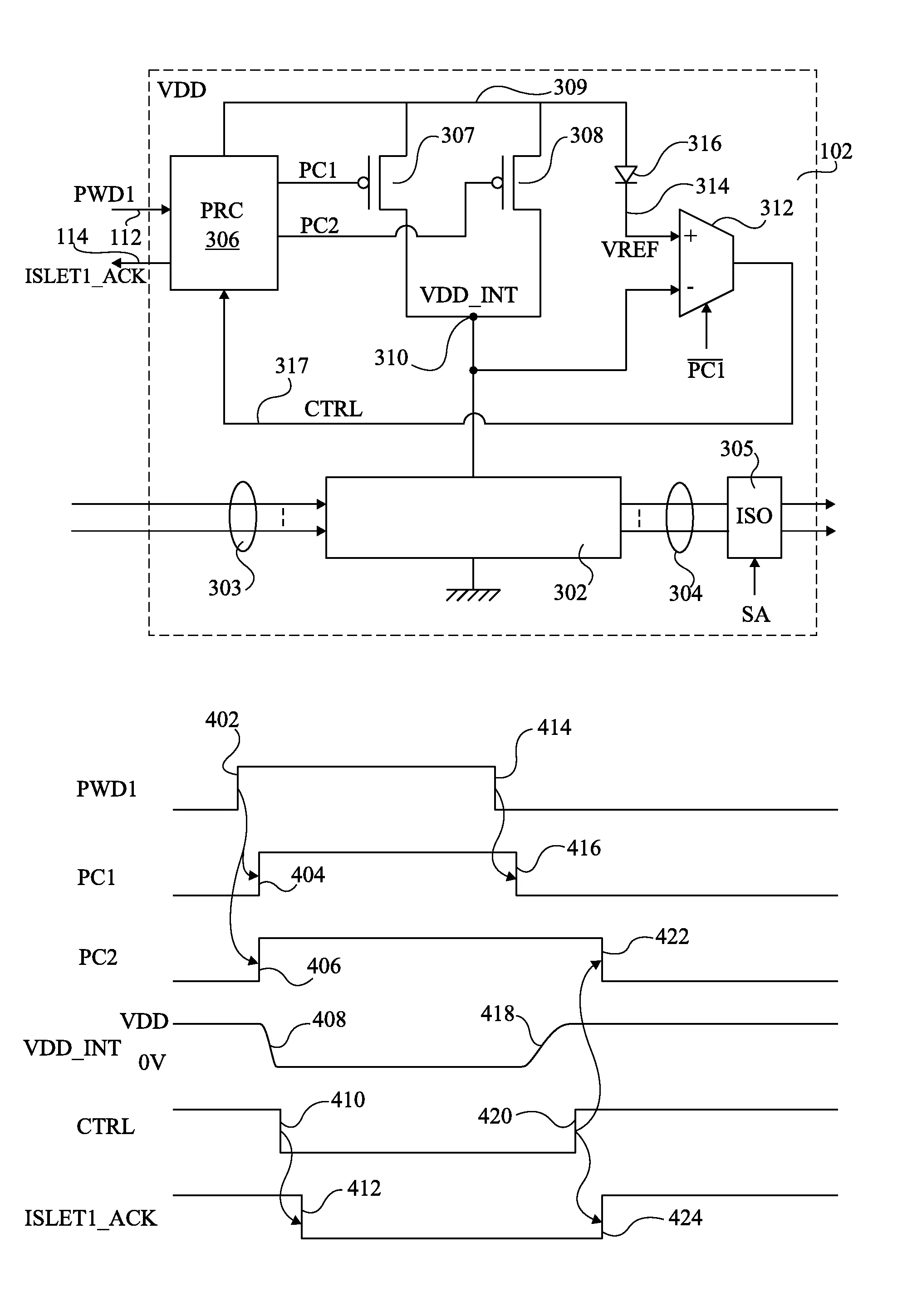 Circuit d'alimentation pour mode de sommeil