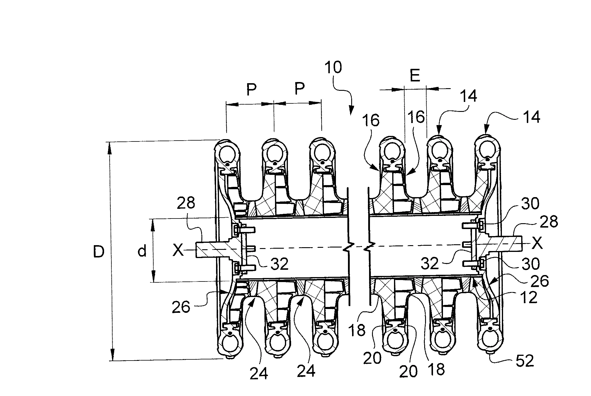 Rouleau a pneumatiques semi-creux, notamment pour machines agricoles