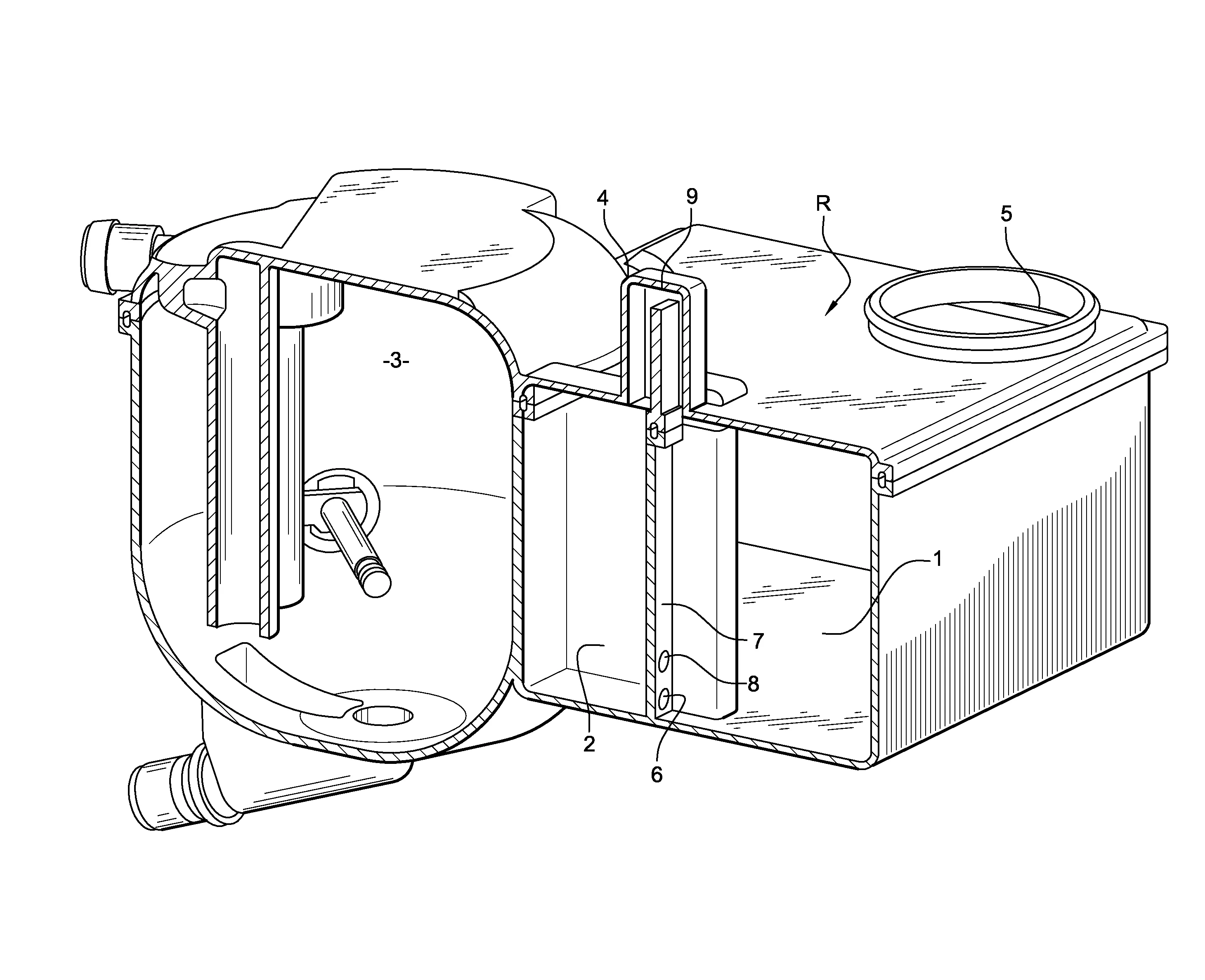 Reservoir de liquide de lavage avec une chambre chauffee et regulee thermiquement et dispositif de lavage contenant un tel reservoir pour un vehicule automobile