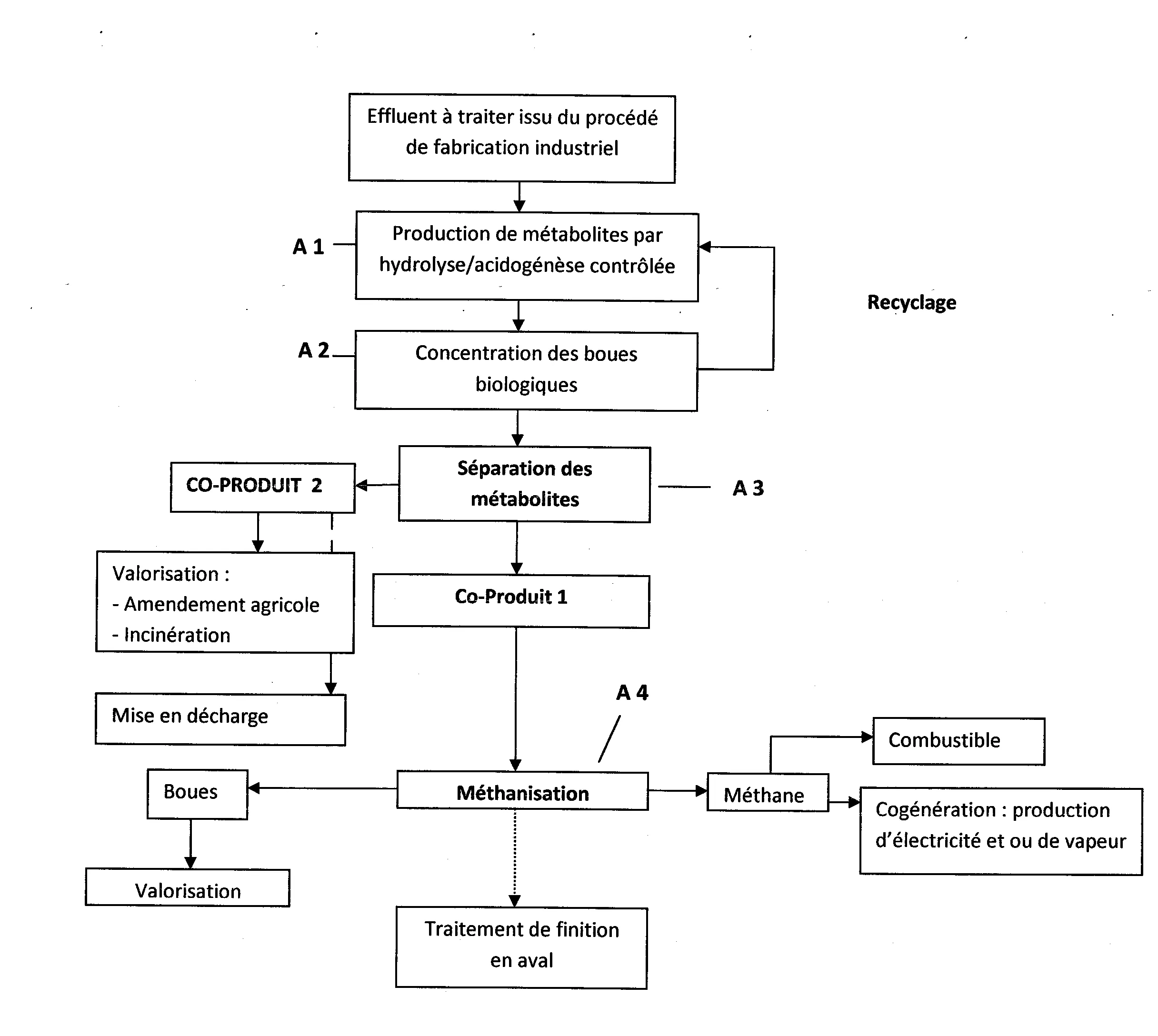 Procede de methanisation, a partir d'effluents industriels ou urbains, liquides ou solides