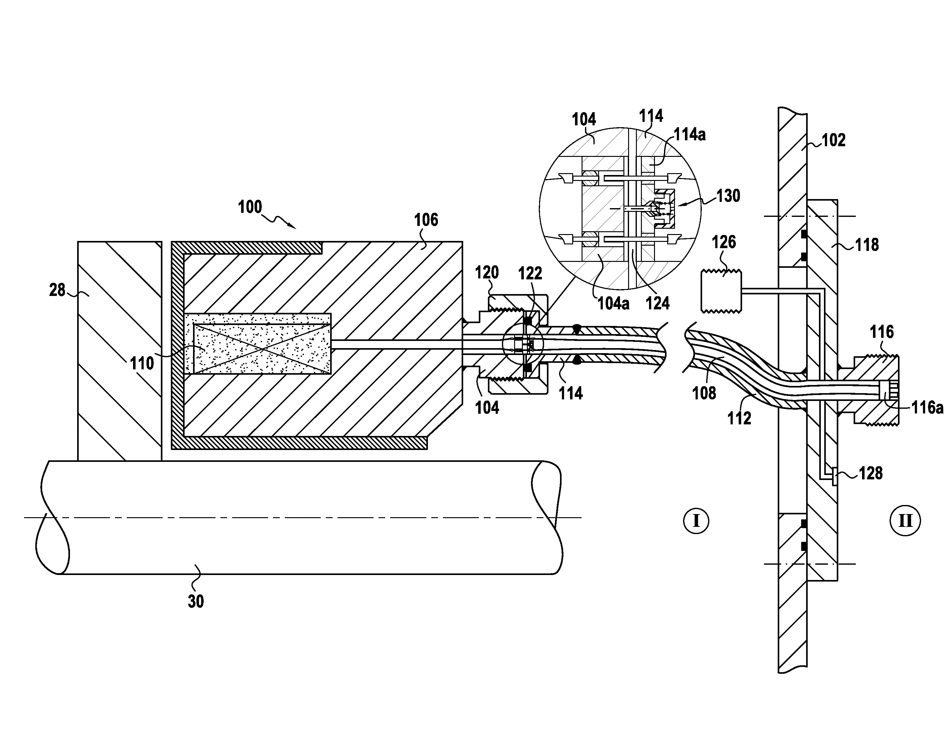 Machine tournante pressurisee a raccordements hermetiques