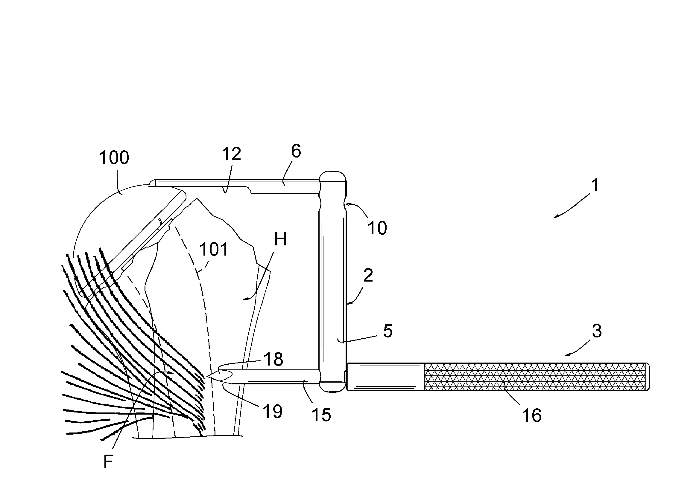 Instrument de mesure de la position d'implantation d'une prothese d'epaule comprenant une tete articulaire